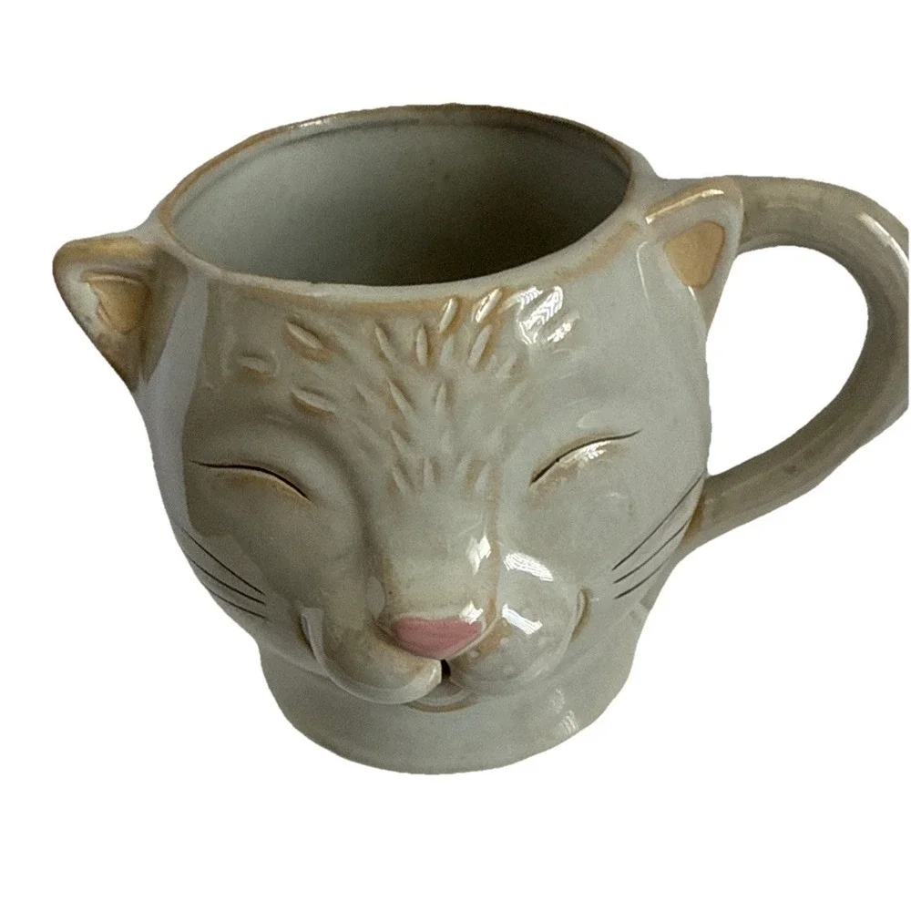 Cat Mug Smiley Kitten 3D Stoneware Mug Boston Warehouse Trading Corp Large 18 Oz